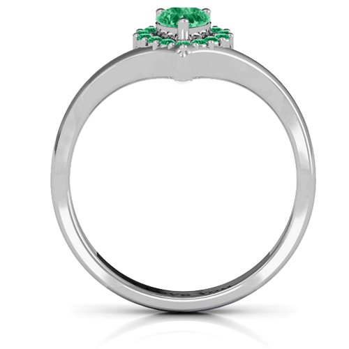 Peak of Love Ring – Sterling Silver with Emerald and Green Premium Zirconia