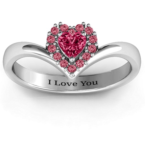 Peak of Love Ring – Sterling Silver with Ruby and Red Premium Zirconia