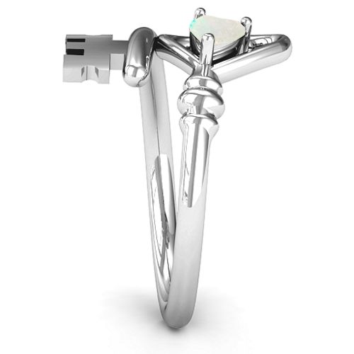 Key to Her Heart Ring – Sterling Silver with Opal