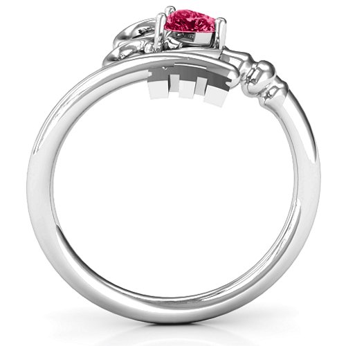 Key to Her Heart Ring – Sterling Silver with Ruby