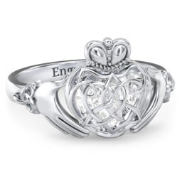 Caged Hearts Celtic Claddagh Ring