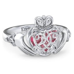 Caged Hearts Celtic Claddagh Ring