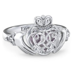 Caged Hearts Celtic Claddagh Ring