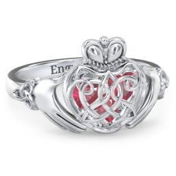 Caged Hearts Celtic Claddagh Ring
