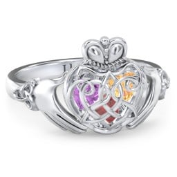 Caged Hearts Celtic Claddagh Ring
