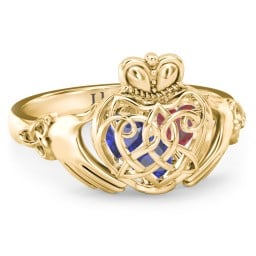 Caged Hearts Celtic Claddagh Ring
