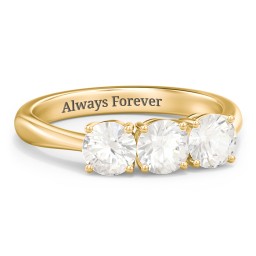 Radiant Trinity Ring in 18K Gold Plated Silver with Cubic Zirconia