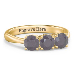 Radiant Trinity Ring in 18K Gold Plated Silver with Alexandrite