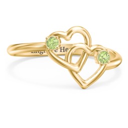 Linked in Love Ring in 18K Gold Plated Silver with Peridot
