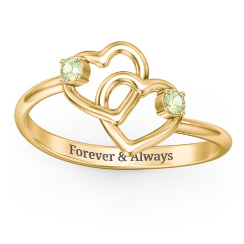 Linked in Love Ring – 18K Gold Plated Silver with Peridot