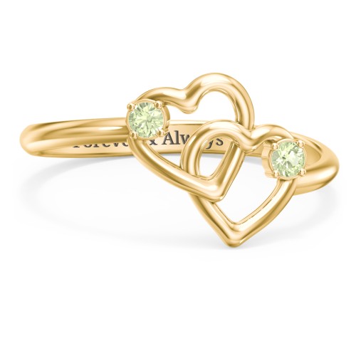 Linked in Love Ring – 18K Gold Plated Silver with Peridot