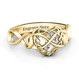 My Infinite Love Caged Hearts Ring