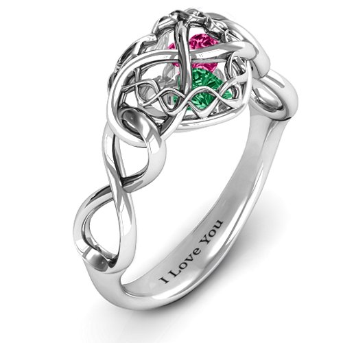 My Infinite Love Caged Hearts Ring