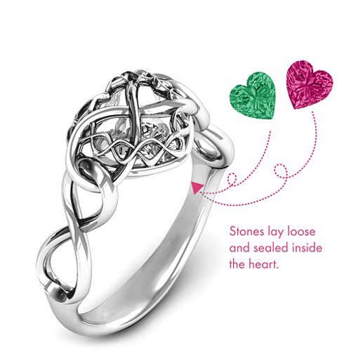 My Infinite Love Caged Hearts Ring