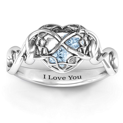 My Infinite Love Caged Hearts Ring