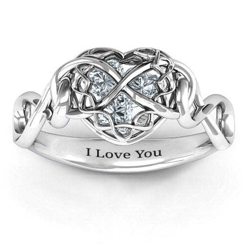 My Infinite Love Caged Hearts Ring