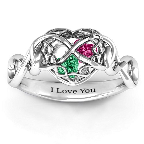 My Infinite Love Caged Hearts Ring