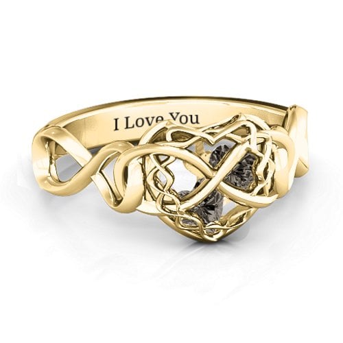 My Infinite Love Caged Hearts Ring