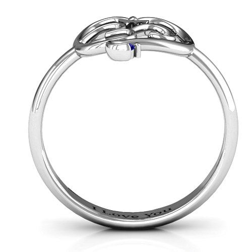 Spiritual Heart Om Ring – Sterling Silver with Blue Sapphire