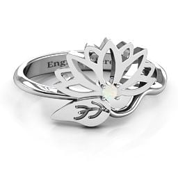 Leaves and Lotus Wrap Ring