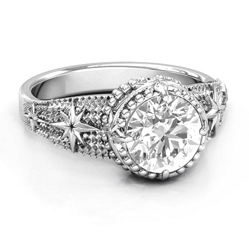 Showstopper Star Ring – Sterling Silver with White Premium Zirconia