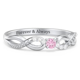 Double Infinity Gemstone Ring with Accents