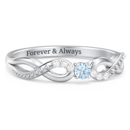 Double Infinity Gemstone Ring with Accents