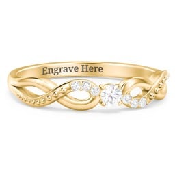 Double Infinity Gemstone Ring with Accents