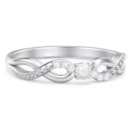 Double Infinity Gemstone Ring with Accents