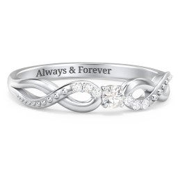 Double Infinity Gemstone Ring with Accents