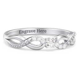 Double Infinity Gemstone Ring with Accents