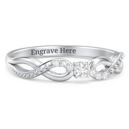 Double Infinity Gemstone Ring with Accents