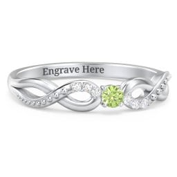 Double Infinity Gemstone Ring with Accents