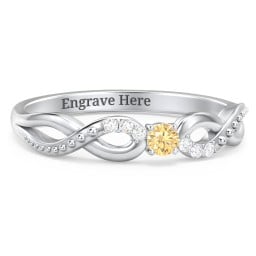 Double Infinity Gemstone Ring with Accents