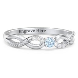 Double Infinity Gemstone Ring with Accents