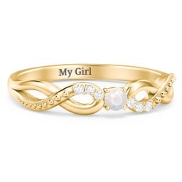 Double Infinity Gemstone Ring with Accents