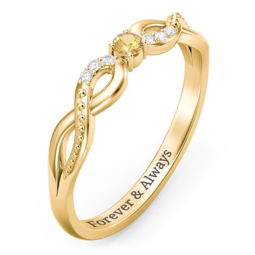 Double Infinity Gemstone Ring with Accents