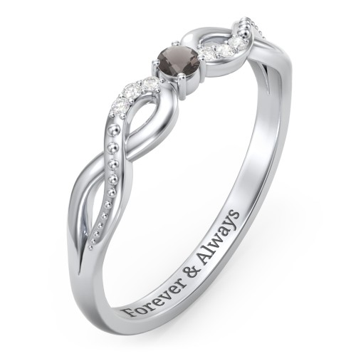 Double Infinity Gemstone Ring with Accents
