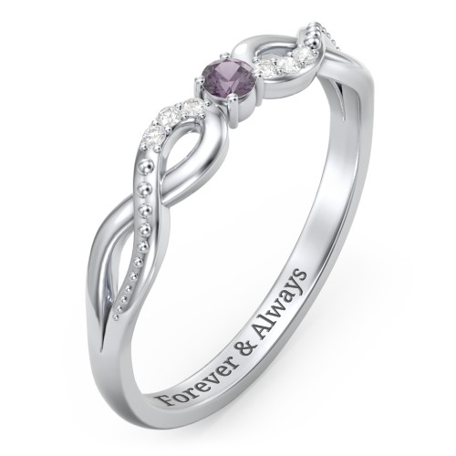 Double Infinity Gemstone Ring with Accents