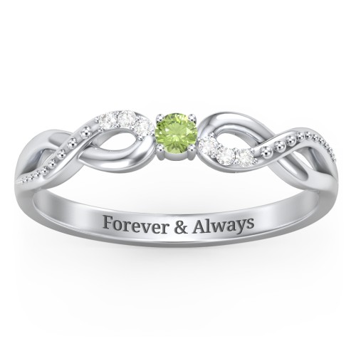 Double Infinity Gemstone Ring with Accents
