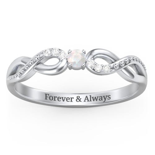 Double Infinity Gemstone Ring with Accents