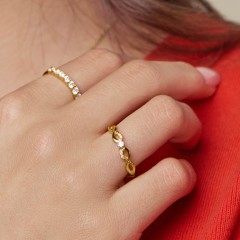 Double Infinity Gemstone Ring with Accents