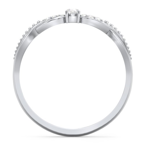 Double Infinity Gemstone Ring with Accents – Sterling Silver with Lab Diamond
