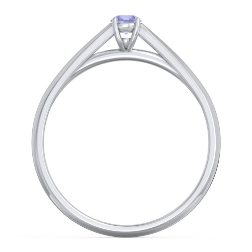 Classic Solitaire Sparkle Ring – 10K White Gold with Tanzanite
