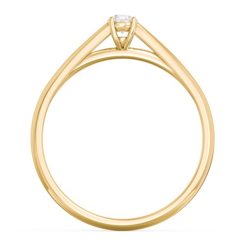 Classic Solitaire Sparkle Ring – 18K Gold Plated Silver with Lab Diamond