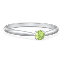 Classic Solitaire Sparkle Ring in 925 Sterling Silver with Peridot