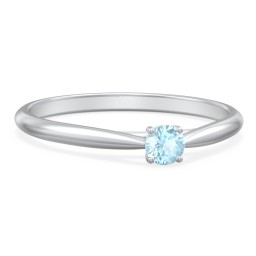 Classic Solitaire Sparkle Ring in 925 Sterling Silver with Blue Topaz
