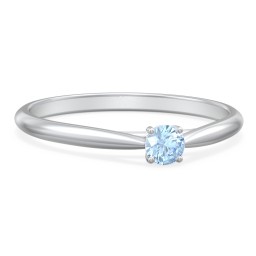 Classic Solitaire Sparkle Ring in 925 Sterling Silver with Blue Topaz