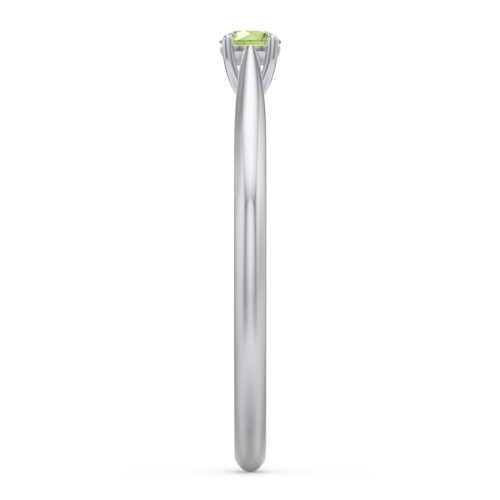 Classic Solitaire Sparkle Ring – Sterling Silver with Peridot