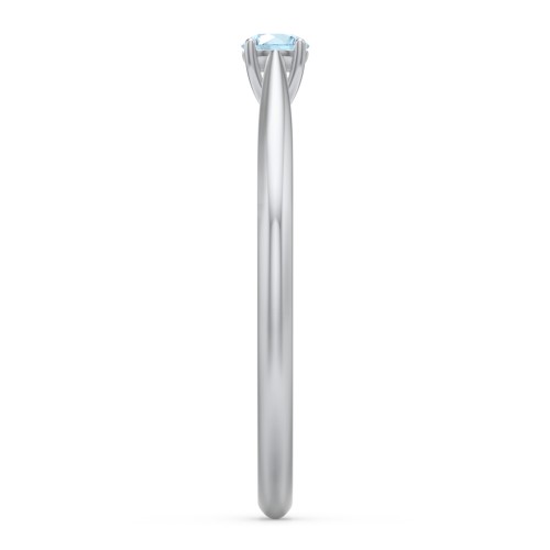 Classic Solitaire Sparkle Ring – Sterling Silver with Blue Topaz